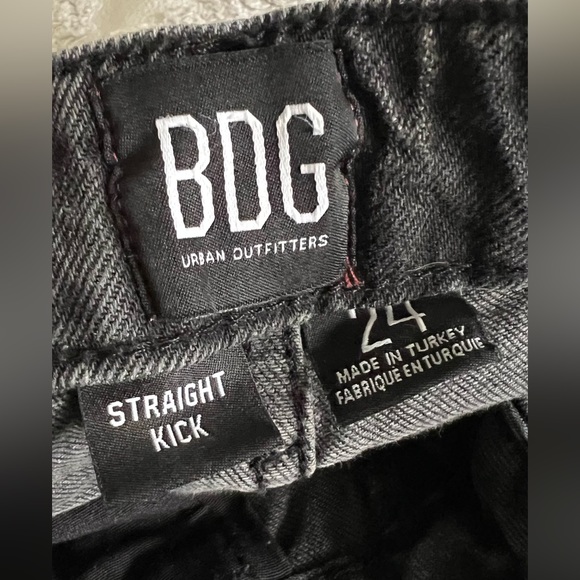 BDG Urban Outfitters Straight Kick Jeans Size 24 High Waist Charcoal Gray - Picture 6 of 15